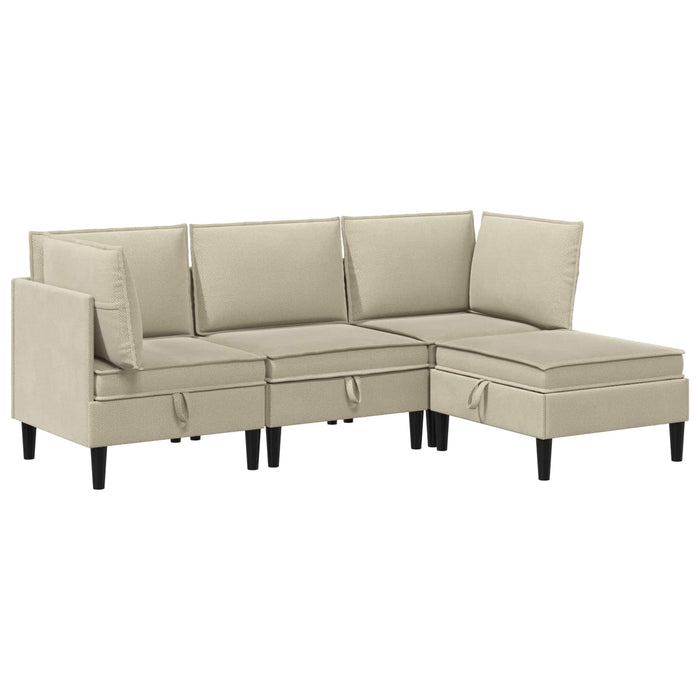 Set de mobilier pentru living 4 pcs Nisipiu Țesătură - WALTI WALTI
