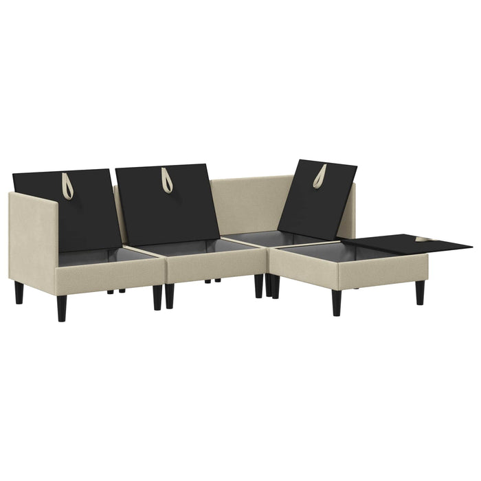 Set de mobilier pentru living 4 pcs Nisipiu Țesătură - WALTI WALTI