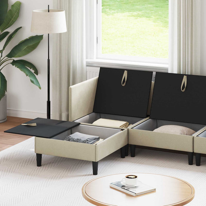 Set de mobilier pentru living 5 pcs Nisipiu Țesătură - WALTI WALTI
