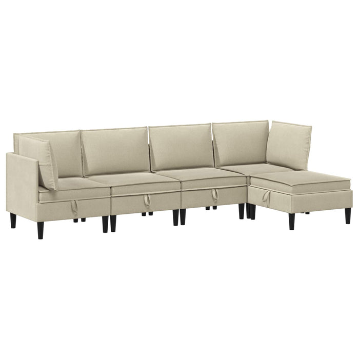 Set de mobilier pentru living 5 pcs Nisipiu Țesătură - WALTI WALTI