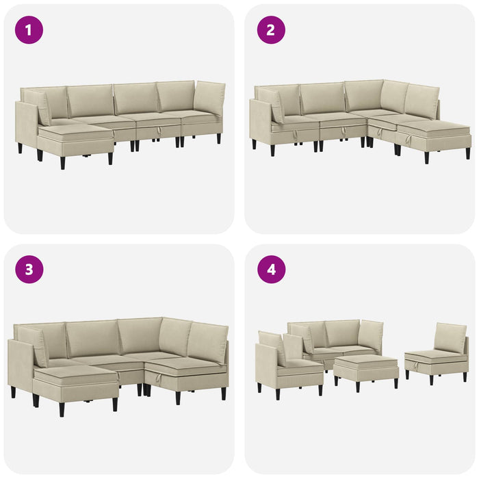Set de mobilier pentru living 5 pcs Nisipiu Țesătură - WALTI WALTI