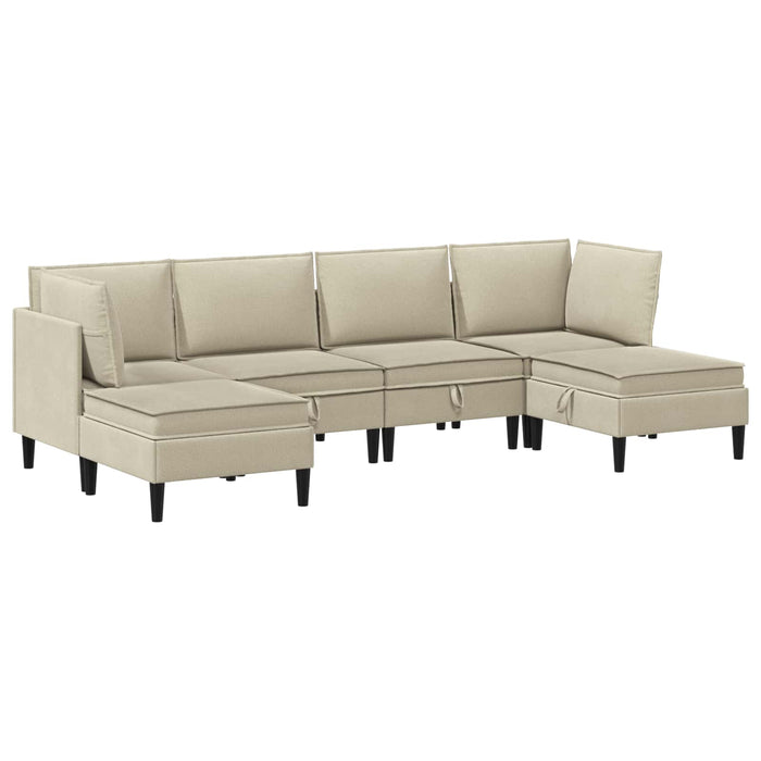 Set de mobilier pentru living 6 pcs Nisipiu Țesătură - WALTI WALTI