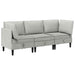 Set de mobilier pentru living 3 pcs Gri deschis Țesătură - WALTI WALTI