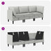 Set de mobilier pentru living 3 pcs Gri deschis Țesătură - WALTI WALTI