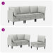 Set de mobilier pentru living 3 pcs Gri deschis Țesătură - WALTI WALTI