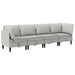 Set de mobilier pentru living 4 pcs Gri deschis Țesătură - WALTI WALTI