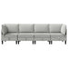 Set de mobilier pentru living 4 pcs Gri deschis Țesătură - WALTI WALTI