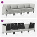 Set de mobilier pentru living 4 pcs Gri deschis Țesătură - WALTI WALTI