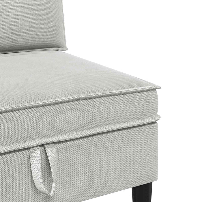 Set de mobilier pentru living 4 pcs Gri deschis Țesătură - WALTI WALTI
