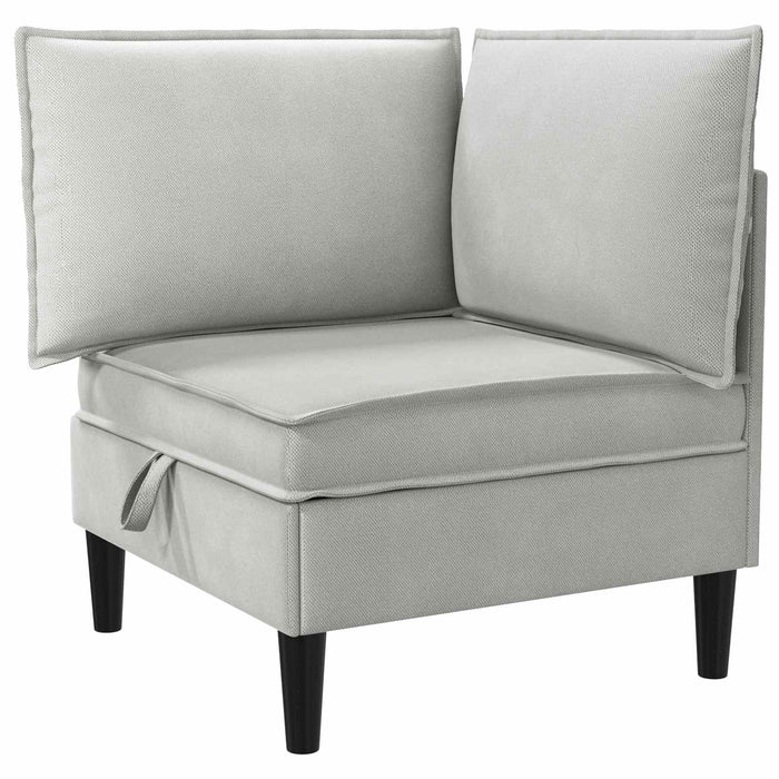 Set de mobilier pentru living 4 pcs Gri deschis Țesătură - WALTI WALTI