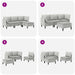 Set de mobilier pentru living 4 pcs Gri deschis Țesătură - WALTI WALTI