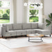 Set de mobilier pentru living 5 pcs Gri deschis Țesătură - WALTI WALTI