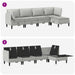 Set de mobilier pentru living 5 pcs Gri deschis Țesătură - WALTI WALTI