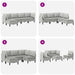 Set de mobilier pentru living 5 pcs Gri deschis Țesătură - WALTI WALTI