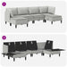 Set de mobilier pentru living 6 pcs Gri deschis Țesătură - WALTI WALTI