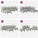 Set de mobilier pentru living 6 pcs Gri deschis Țesătură - WALTI WALTI