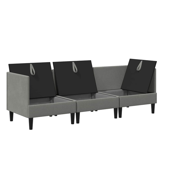 Set de mobilier pentru living 3 pcs Gri închis Țesătură - WALTI WALTI