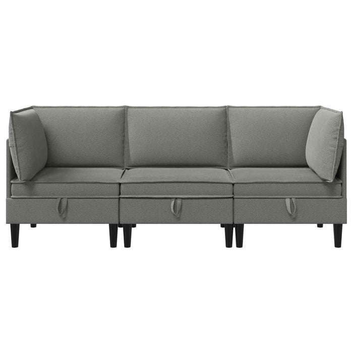 Set de mobilier pentru living 3 pcs Gri închis Țesătură - WALTI WALTI