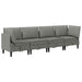 Set de mobilier pentru living 4 pcs Gri închis Țesătură - WALTI WALTI