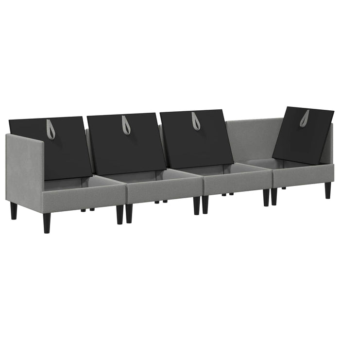 Set de mobilier pentru living 4 pcs Gri închis Țesătură - WALTI WALTI