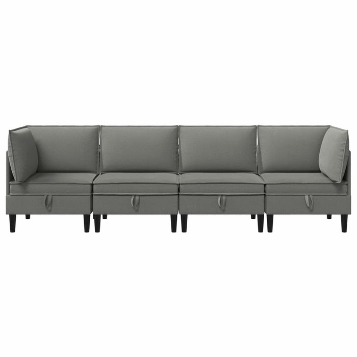 Set de mobilier pentru living 4 pcs Gri închis Țesătură - WALTI WALTI