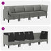 Set de mobilier pentru living 4 pcs Gri închis Țesătură - WALTI WALTI
