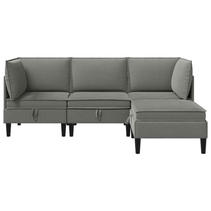 Set de mobilier pentru living 4 pcs Gri închis Țesătură - WALTI WALTI