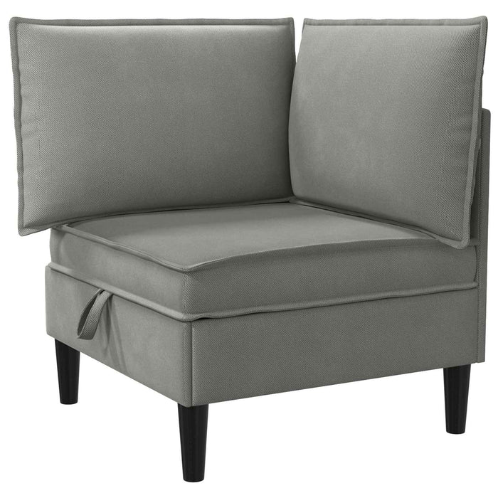 Set de mobilier pentru living 5 pcs Gri închis Țesătură - WALTI WALTI