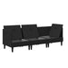 Set de mobilier pentru living 3 pcs Negru Țesătură - WALTI WALTI