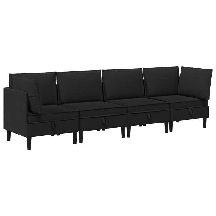 Set de mobilier pentru living 4 pcs Negru Țesătură - WALTI WALTI