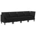 Set de mobilier pentru living 4 pcs Negru Țesătură - WALTI WALTI