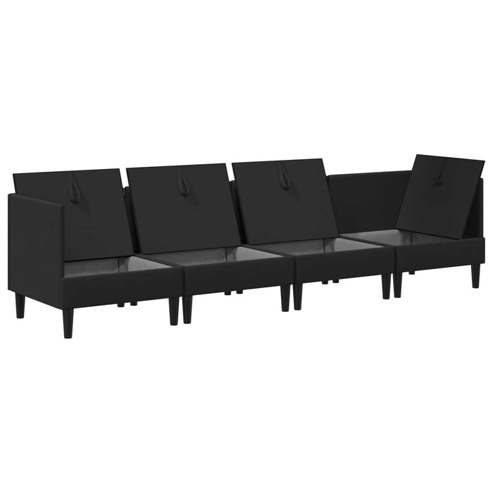 Set de mobilier pentru living 4 pcs Negru Țesătură - WALTI WALTI