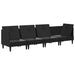Set de mobilier pentru living 4 pcs Negru Țesătură - WALTI WALTI