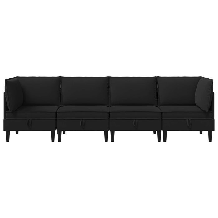Set de mobilier pentru living 4 pcs Negru Țesătură - WALTI WALTI