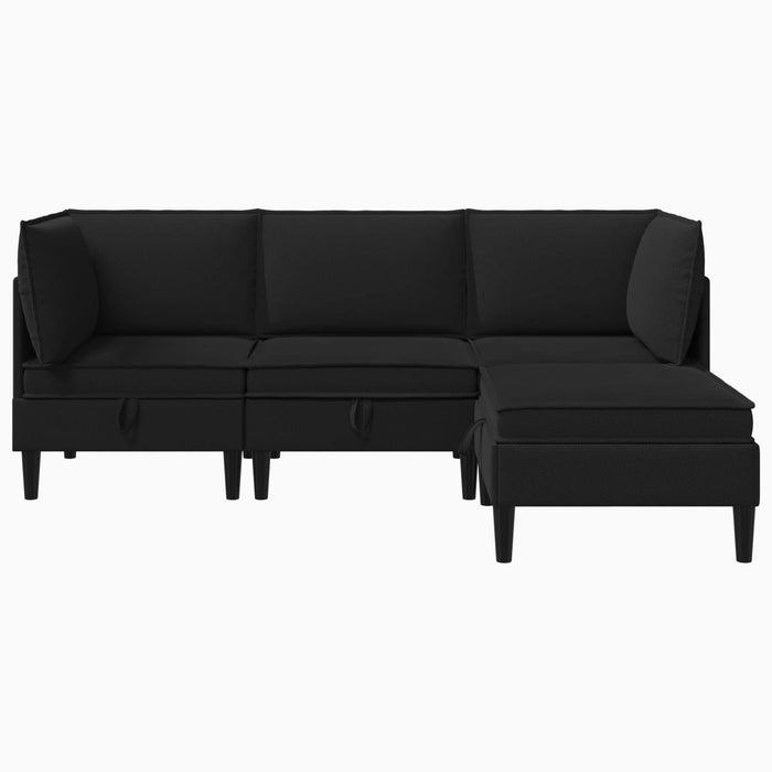 Set de mobilier pentru living 4 pcs Negru Țesătură - WALTI WALTI