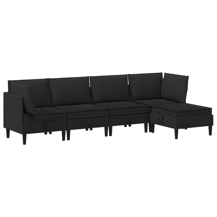 Set de mobilier pentru living 5 pcs Negru Țesătură - WALTI WALTI