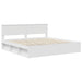 Cadru de pat cu headboard Alb 200 x 200 cm Lemn de pin masiv - WALTI WALTI