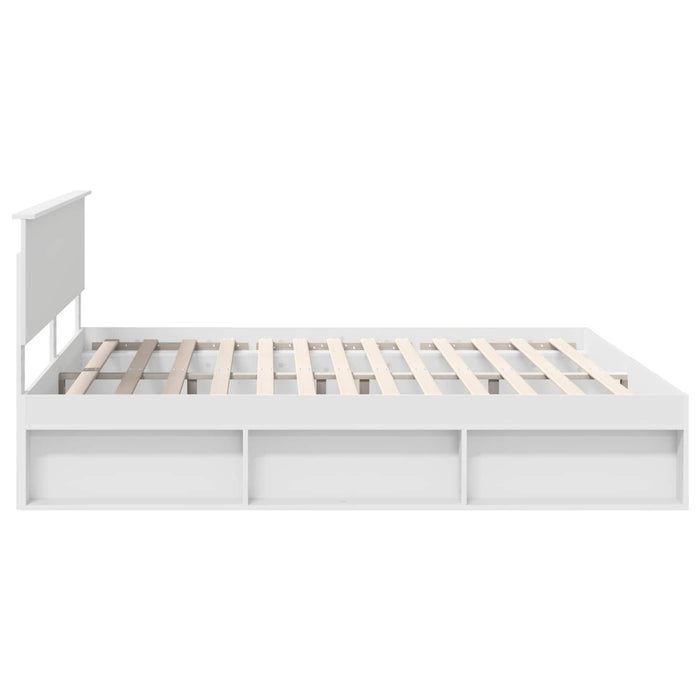 Cadru de pat cu headboard Alb 200 x 200 cm Lemn de pin masiv - WALTI WALTI