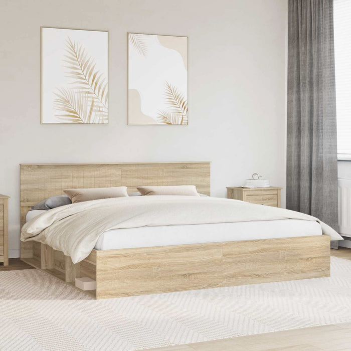 Cadru de pat cu headboard Sonoma 200 x 200 cm Lemn de pin masiv - WALTI WALTI