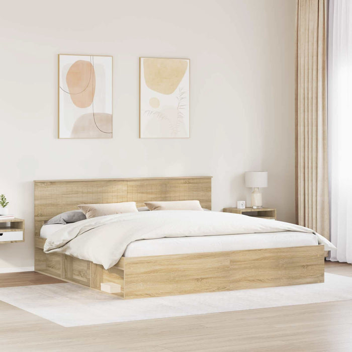 Cadru de pat cu headboard Sonoma 200 x 200 cm Lemn de pin masiv - WALTI WALTI
