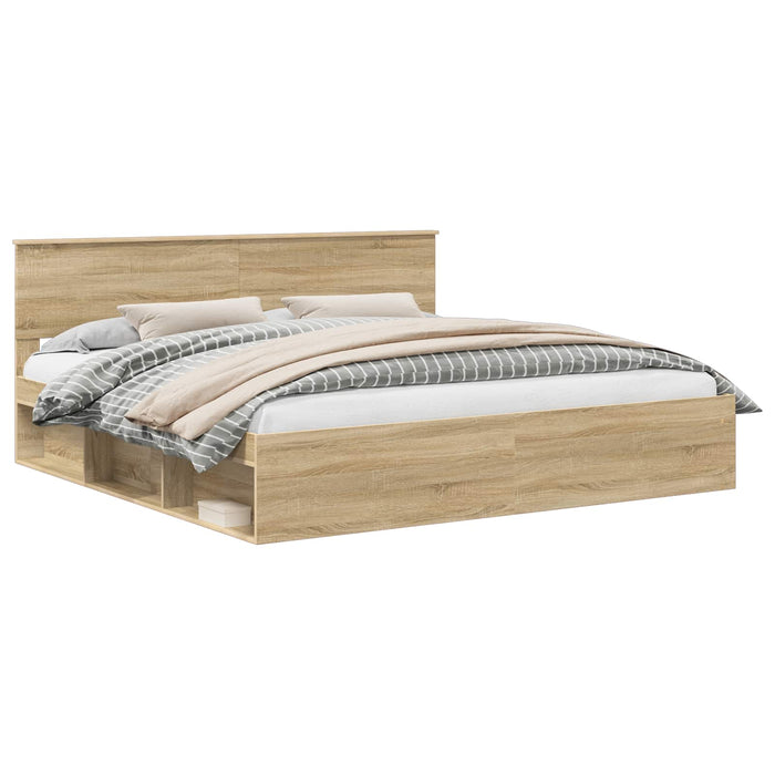 Cadru de pat cu headboard Sonoma 200 x 200 cm Lemn de pin masiv - WALTI WALTI