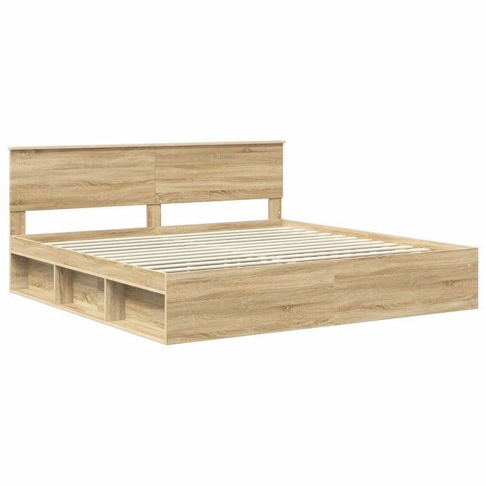 Cadru de pat cu headboard Sonoma 200 x 200 cm Lemn de pin masiv - WALTI WALTI