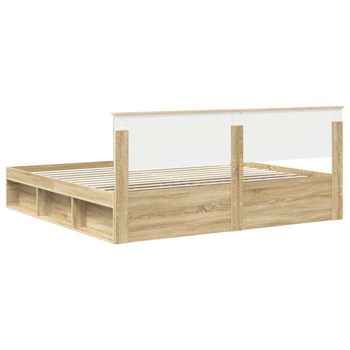 Cadru de pat cu headboard Sonoma 200 x 200 cm Lemn de pin masiv - WALTI WALTI