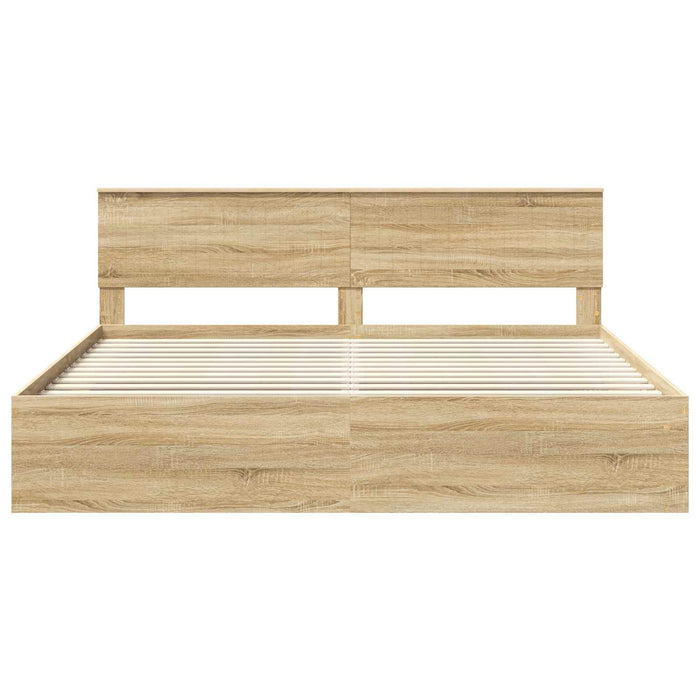 Cadru de pat cu headboard Sonoma 200 x 200 cm Lemn de pin masiv - WALTI WALTI