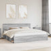 Cadru de pat Gri Sonoma 200 x 200 cm Lemn de pin masiv - WALTI WALTI