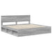 Cadru de pat Gri Sonoma 200 x 200 cm Lemn de pin masiv - WALTI WALTI