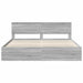 Cadru de pat Gri Sonoma 200 x 200 cm Lemn de pin masiv - WALTI WALTI