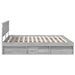 Cadru de pat Gri Sonoma 200 x 200 cm Lemn de pin masiv - WALTI WALTI