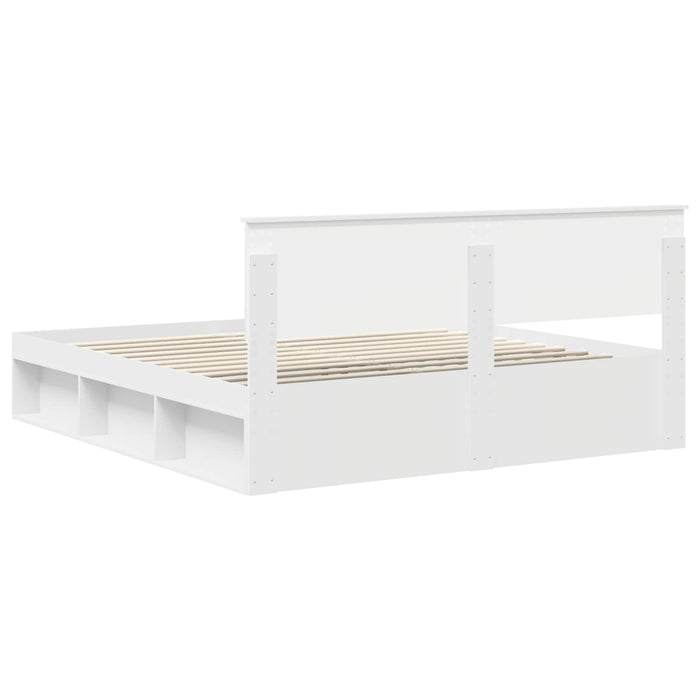 Cadru de pat cu headboard Alb 180 x 200 cm Lemn de pin masiv - WALTI WALTI