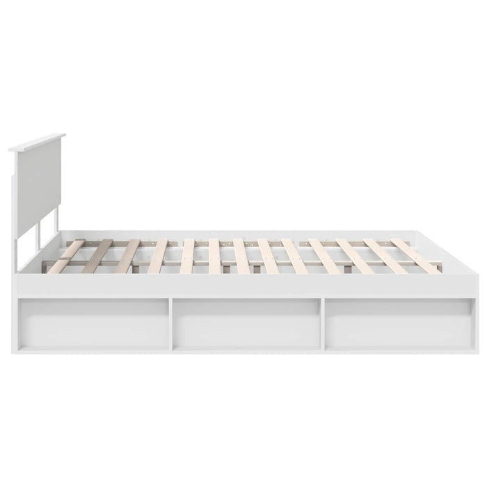 Cadru de pat cu headboard Alb 180 x 200 cm Lemn de pin masiv - WALTI WALTI